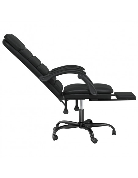 Poltrona da Ufficio Massaggiante Reclinabile Nera in Similpelle