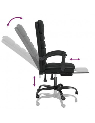 Poltrona da Ufficio Massaggiante Reclinabile Nera in Similpelle