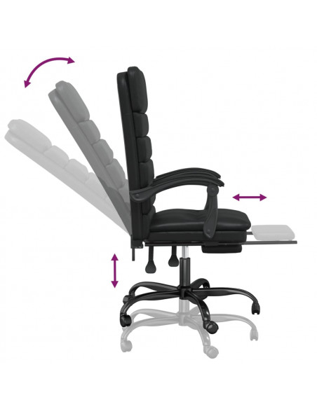 Poltrona da Ufficio Massaggiante Reclinabile Nera in Similpelle