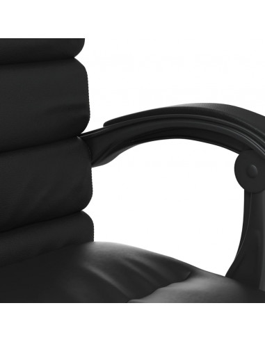 Poltrona da Ufficio Massaggiante Reclinabile Nera in Similpelle