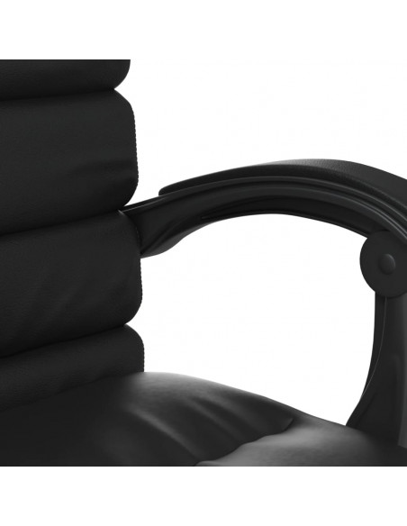 Poltrona da Ufficio Massaggiante Reclinabile Nera in Similpelle
