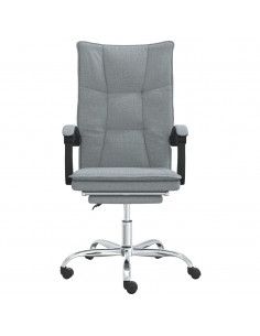 Poltrona da Ufficio Reclinabile Grigio Chiaro in Tessuto 2