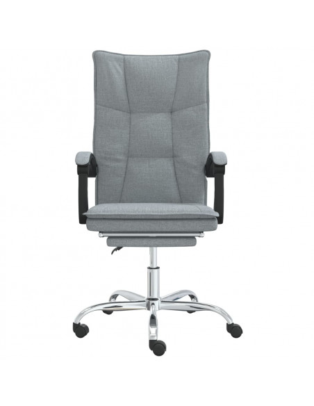 Poltrona da Ufficio Reclinabile Grigio Chiaro in Tessuto