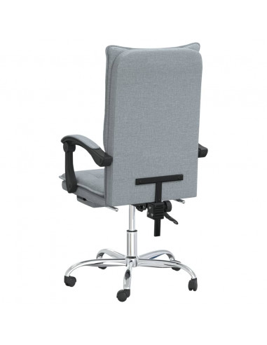 Poltrona da Ufficio Reclinabile Grigio Chiaro in Tessuto