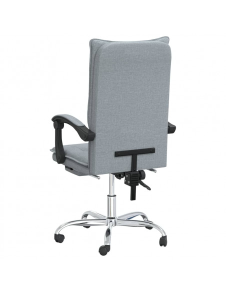 Poltrona da Ufficio Reclinabile Grigio Chiaro in Tessuto