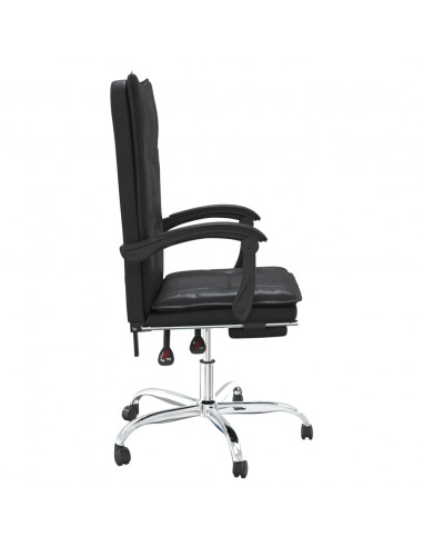 Poltrona da Ufficio Reclinabile Nera in Similpelle