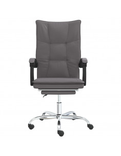 Poltrona da Ufficio Reclinabile Grigia in Similpelle 2