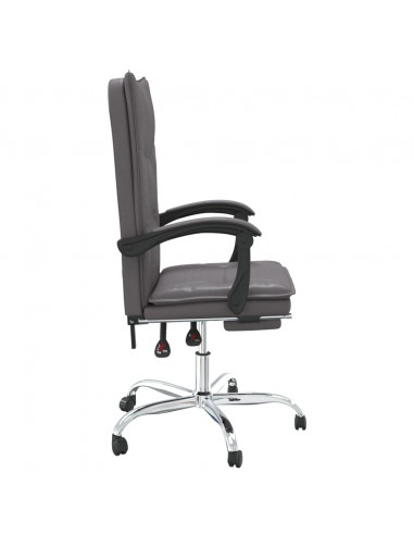 Poltrona da Ufficio Reclinabile Grigia in Similpelle