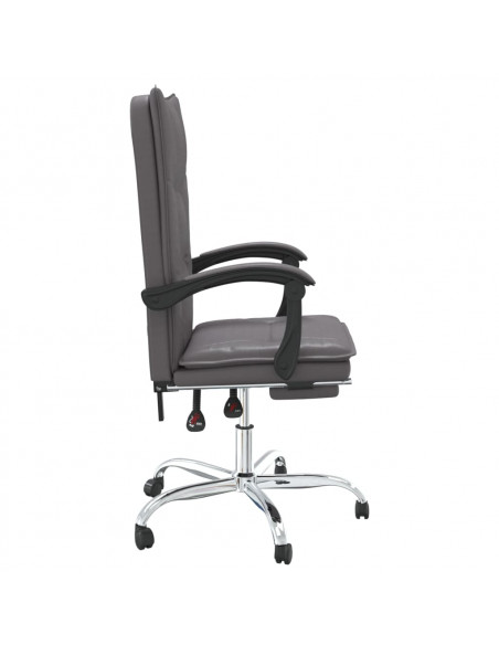 Poltrona da Ufficio Reclinabile Grigia in Similpelle