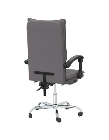 Poltrona da Ufficio Reclinabile Grigia in Similpelle