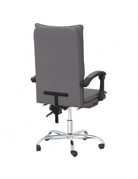 Poltrona da Ufficio Reclinabile Grigia in Similpelle