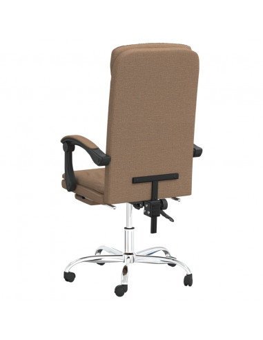 Poltrona da Ufficio Reclinabile Marrone in Tessuto