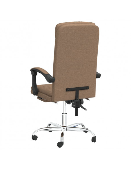 Poltrona da Ufficio Reclinabile Marrone in Tessuto