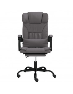 Poltrona da Ufficio Reclinabile Grigia in Similpelle 2