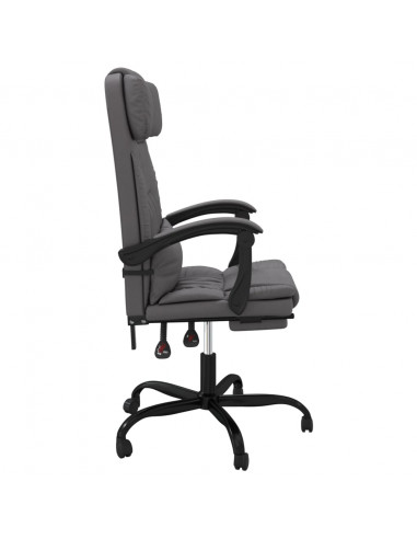 Poltrona da Ufficio Reclinabile Grigia in Similpelle