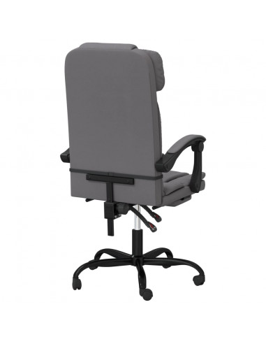 Poltrona da Ufficio Reclinabile Grigia in Similpelle