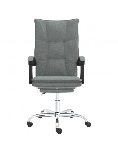 Sedia da Ufficio Reclinabile Grigio Scuro in Tessuto