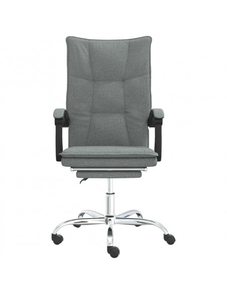 Sedia da Ufficio Reclinabile Grigio Scuro in Tessuto