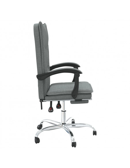 Sedia da Ufficio Reclinabile Grigio Scuro in Tessuto