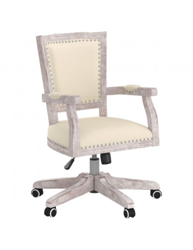 Sedia da Ufficio Girevole Beige Lino