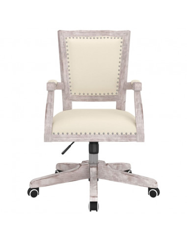 Sedia da Ufficio Girevole Beige Lino