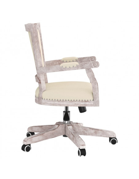 Sedia da Ufficio Girevole Beige Lino