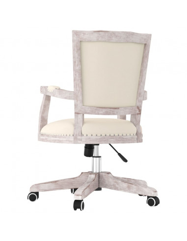 Sedia da Ufficio Girevole Beige Lino