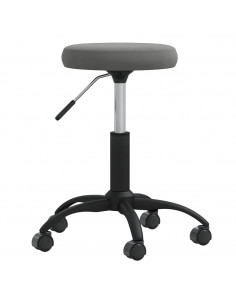 Sedia da Ufficio Girevole Grigio Scuro in Velluto 2