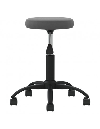 Sedia da Ufficio Girevole Grigio Scuro in Velluto