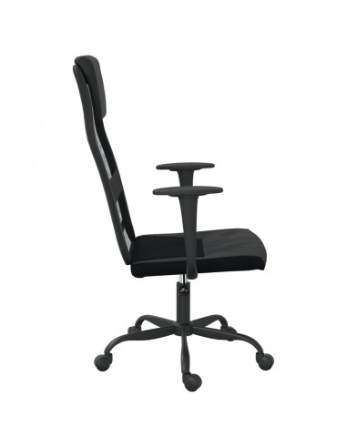 Sedia da Ufficio Altezza Regolabile Nera in Rete e Similpelle
