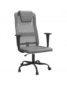 Sedia da Ufficio Altezza Regolabile Grigia in Rete e Similpelle 2
