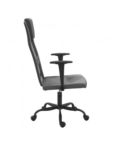 Sedia da Ufficio Altezza Regolabile Grigia in Rete e Similpelle