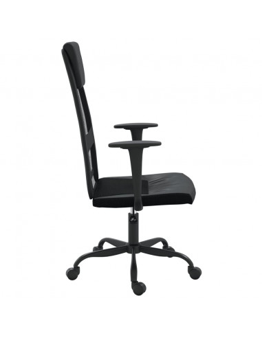 Sedia da Ufficio Altezza Regolabile Nera in Rete e Similpelle
