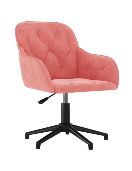 Sedia Girevole da Ufficio Rosa in Velluto