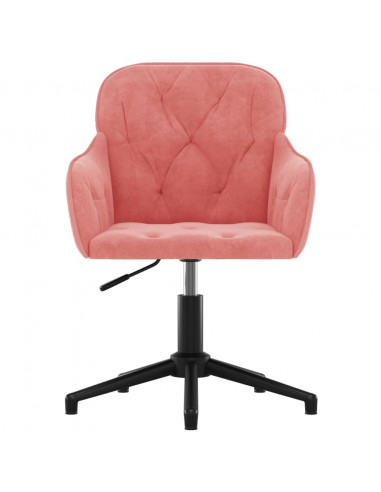 Sedia Girevole da Ufficio Rosa in Velluto