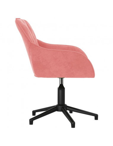 Sedia Girevole da Ufficio Rosa in Velluto