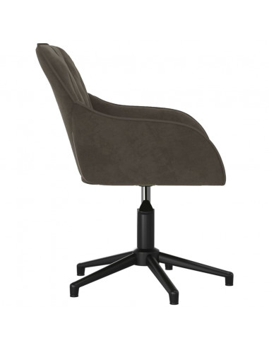 Sedia da Ufficio Girevole in Velluto Grigio Scuro