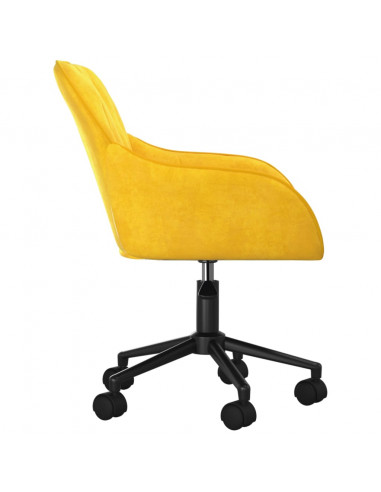 Sedia da Ufficio Girevole Gialla in Velluto
