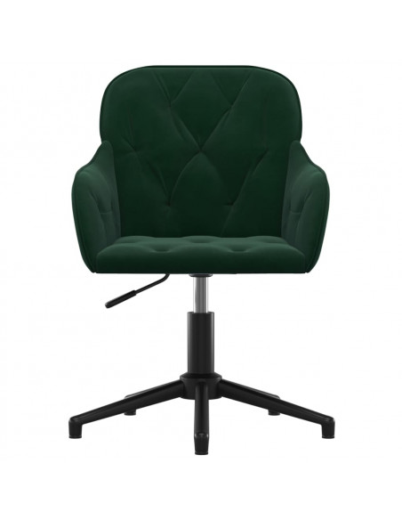 Sedia da Ufficio Girevole Verde Scuro in Velluto