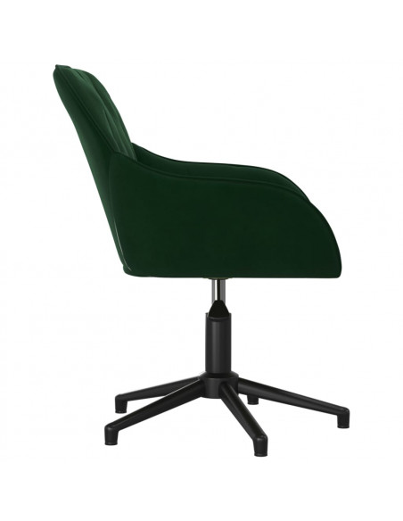 Sedia da Ufficio Girevole Verde Scuro in Velluto
