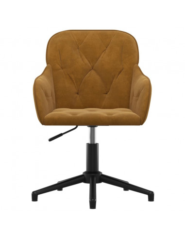 Sedia da Ufficio Girevole Marrone in Velluto