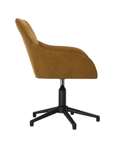 Sedia da Ufficio Girevole Marrone in Velluto