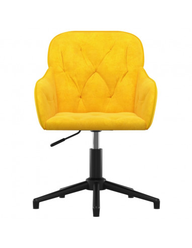 Sedia da Ufficio Girevole Gialla in Velluto