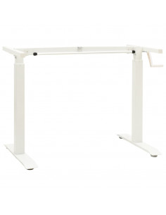 Telaio Scrivania Altezza Regolabile Manuale a Manovella Bianco 2