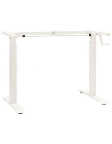 Telaio Scrivania Altezza Regolabile Manuale a Manovella Bianco