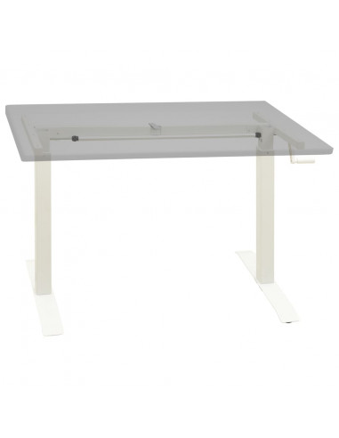 Telaio Scrivania Altezza Regolabile Manuale a Manovella Bianco