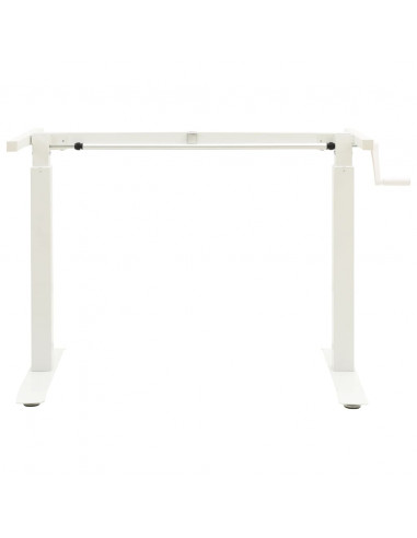 Telaio Scrivania Altezza Regolabile Manuale a Manovella Bianco