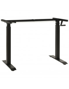 Telaio Scrivania Altezza Regolabile Manuale a Manovella Nero 2