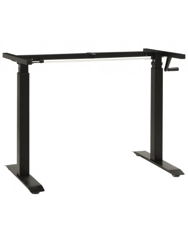 Telaio Scrivania Altezza Regolabile Manuale a Manovella Nero