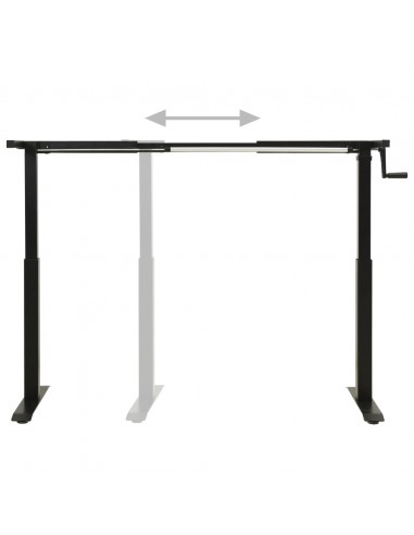 Telaio Scrivania Altezza Regolabile Manuale a Manovella Nero
